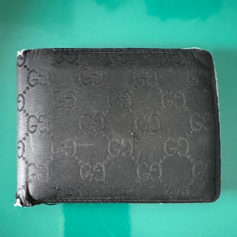 Authentic Gucci Black Monogram Men's Wallet